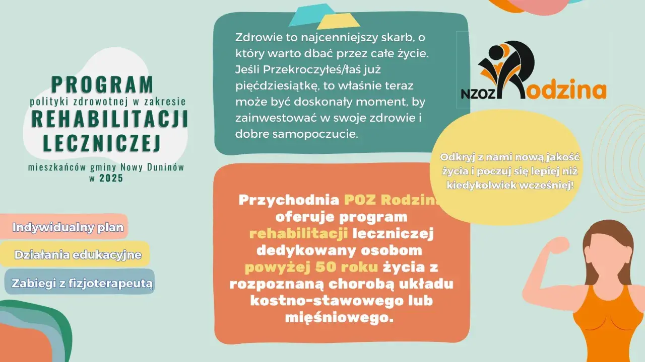 Program rehabilitacji leczniczej dla mieszkańców gminy Nowy Duninów. IPZP rehabilitacja co to znaczy? To inwestycja w zdrowie po 50. roku życia.