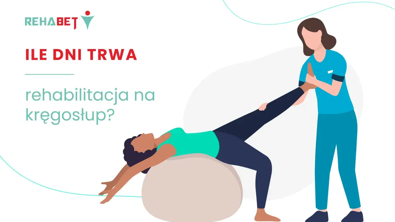 Rehabilitacja kręgosłupa lędźwiowego: fizjoterapeuta pomaga pacjentce w ćwiczeniach na piłce.