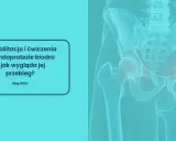 Rehabilitacja po endoprotezie stawu biodrowego: jak długo trwa i jak wygląda jej przebieg? Grafika przedstawia miednicę i staw biodrowy.