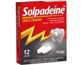 Opakowanie leku Solpadeine, zawierającego leki opioidowe, na bóle zębów. W zestawie 12 tabletek.