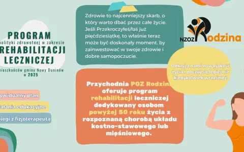 Program rehabilitacji leczniczej dla mieszkańców gminy Nowy Duninów. IPZP rehabilitacja co to znaczy? To inwestycja w zdrowie po 50. roku życia.