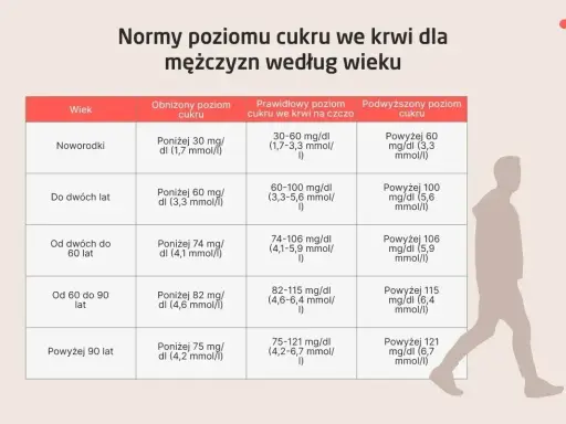 Tabela z normami poziomu glukozy we krwi dla mężczyzn według wieku. Badanie poziomu cukru jest kluczowe.