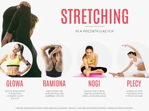 Stretching dla początkujących: ćwiczenia na głowę, ramiona, nogi i plecy.