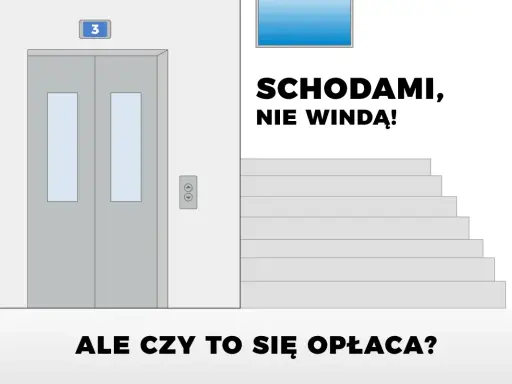 Winda i schody. Wybierz schody, by zwiększyć podstawową przemianę materii. Ale czy to się opłaca?